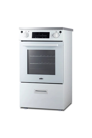 Summit REN20W2 20" Wide Induction Range Freestanding Slide-In, ENERGY STAR with Convection in White