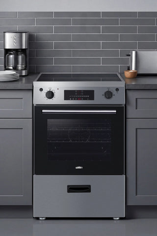 Summit REN24SS7 24" Wide Induction Range Freestanding Slide-In, ENERGY STAR with Convection in Stainless Steel