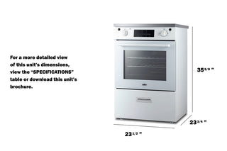 Summit REN24W5 24" Wide Induction Range Freestanding Slide-In, ENERGY STAR with Convection in White