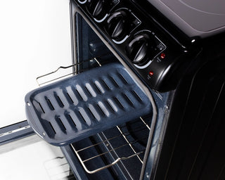 Summit REX2051BRT 20" Wide Electric Smooth Top Range, Freestanding Slide-In, Black