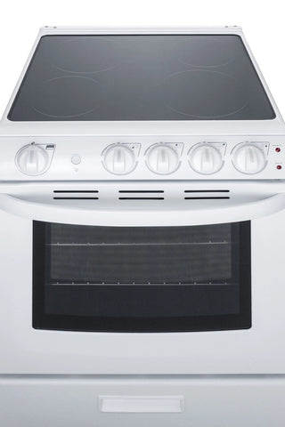 Summit REX2421WRT 24" Wide Electric Smooth Top Range, Freestanding Slide-In, White