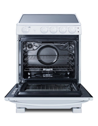 Summit REX2421WRT 24" Wide Electric Smooth Top Range, Freestanding Slide-In, White