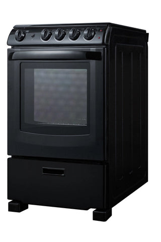 Summit REX2431BRT 24" Wide Electric Smooth Top Range, Freestanding Slide-In, Black