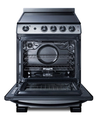 Summit REX2451SSRT 24" Wide Electric Smooth Top Range, Freestanding Slide-In, Stainless Steel