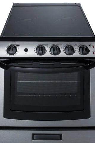 Summit REX2451SSRT 24" Wide Electric Smooth Top Range, Freestanding Slide-In, Stainless Steel