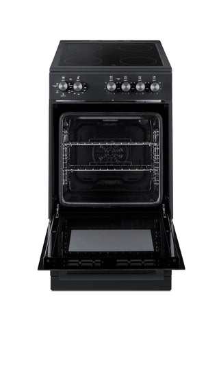 Summit REXT20BL 20" Wide Electric Smooth-Top Range with Convection in Black