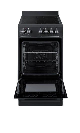 Summit REXT20BL 20" Wide Electric Smooth-Top Range with Convection in Black