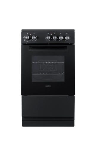 Summit REXT20BL 20" Wide Electric Smooth-Top Range with Convection in Black