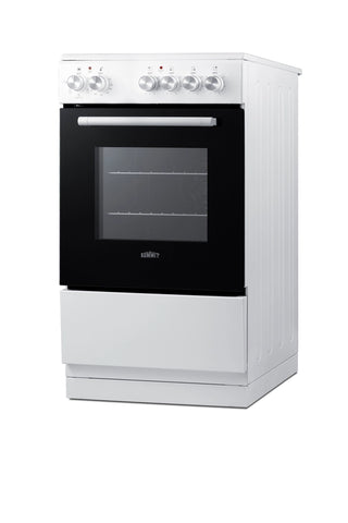 Summit REXT20W 20" Wide Electric Smooth-Top Range with Convection in White