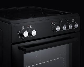 Summit REXT24BL 24" Wide Electric Smooth-Top Range with Convection in Black
