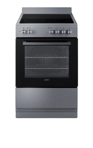 Summit REXT24SS 24" Wide Electric Smooth-Top Range with Convection in Stainless Steel