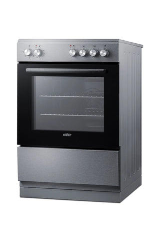 Summit REXT24SS 24" Wide Electric Smooth-Top Range with Convection in Stainless Steel