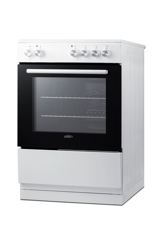 Summit REXT24W 24" Wide Electric Smooth-Top Range with Convection in White