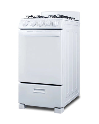 Summit RG200WS 20" Wide Freestanding Gas Range with Sealed Burners in White
