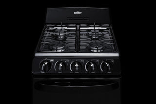 Summit RG201B 20" Wide Freestanding Gas Range with Sealed Burners in Black