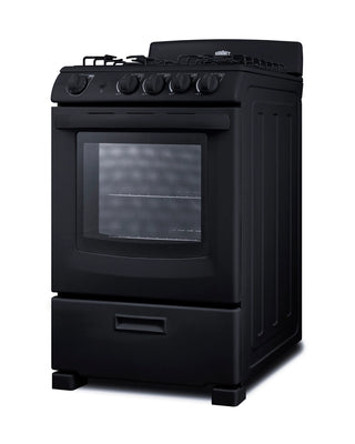 Summit RG2402B 24" Wide Freestanding Gas Range with Sealed Burners in Black