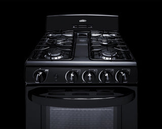 Summit RG2402B 24" Wide Freestanding Gas Range with Sealed Burners in Black