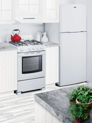 Summit RG244WS 24" Wide Freestanding Gas Range with Sealed Burners in White