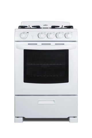 Summit RG244WS 24" Wide Freestanding Gas Range with Sealed Burners in White
