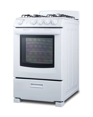 Summit RG244WS 24" Wide Freestanding Gas Range with Sealed Burners in White