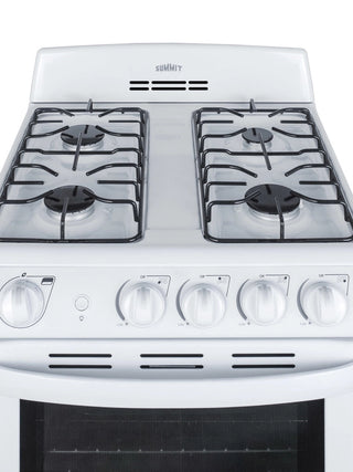 Summit RG244WS 24" Wide Freestanding Gas Range with Sealed Burners in White