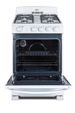 Summit RG244WS 24" Wide Freestanding Gas Range with Sealed Burners in White