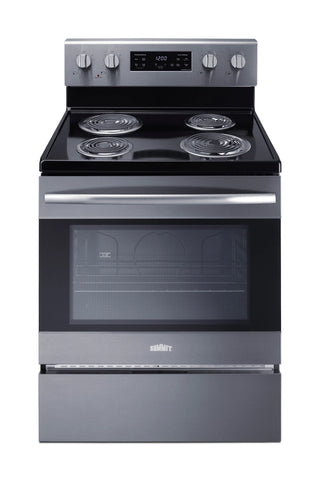 Summit RKCOIL309SS 30" Wide Electric Coil Range with Steam Clean in Stainless Steel