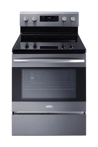 Summit RKCR307SS 30" Wide Electric Smooth-Top Range with Steam Clean in Stainless Steel