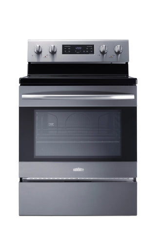 Summit RKCR307SS 30" Wide Electric Smooth-Top Range with Steam Clean in Stainless Steel