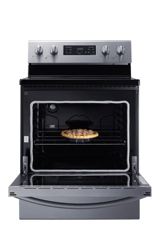 Summit RKCR307SS 30" Wide Electric Smooth-Top Range with Steam Clean in Stainless Steel