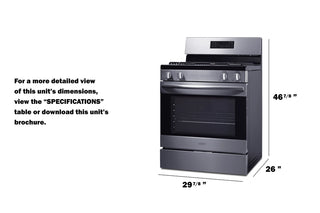 Summit RKGAS308SS gas range dimension drawing