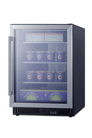 Summit SCF475 24" Wide Commercial Built-In Glass Door Display Freezer, 5.14 cu.ft.