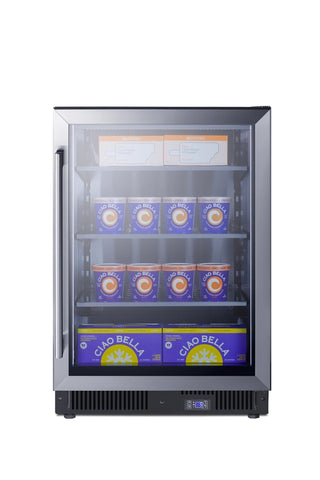 Summit SCF475 24" Wide Commercial Built-In Glass Door Display Freezer, 5.14 cu.ft.