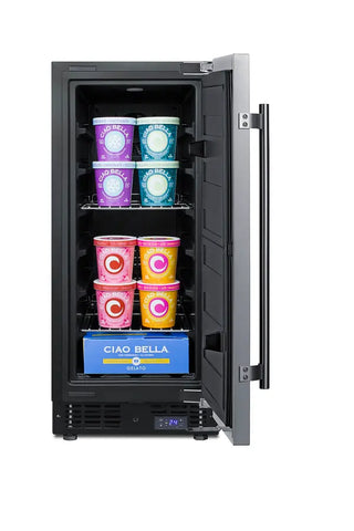 Summit SCFF1533BSS 15" Wide Built-In All-Freezer with Frost-Free Operation and Stainless Steel Door, 2.4 cu.ft.