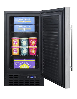 Summit SCFF1842SSADA 18" Wide ADA Height Built-In All-Freezer with Stainless Steel Door, 2.7 cu.ft.