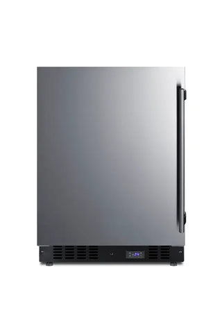 Summit SCFF53BCSSIMLHD 24" Wide Built-In All-Freezer with Factory-Installed Icemaker and Left Hand Door Swing, 4.72 cu.ft.
