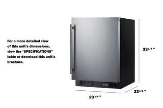 Summit SCFF53BCSSLHD 24" Wide Built-In All-Freezer with Left Hand Door Swing, 4.72 cu.ft.