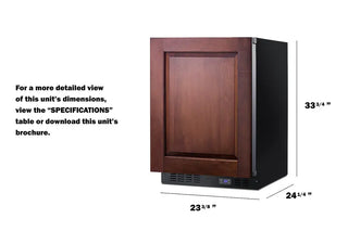 Summit SCFF53BIF 24" Wide Built-In All-Freezer, with Frost-Free Operation, 4.72 cu.ft.,  (Panel Not Included) 