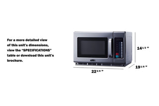 Summit SCM2100M2 23" Wide Countertop Microwave, Commercial Dual Magnetron 2100W in Stainless Steel