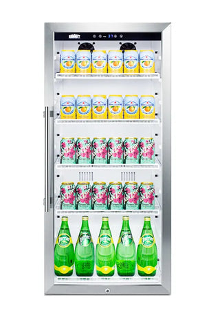 Summit SCR1006CSS 22" Wide Beverage Center with Stainless Steel Wrapped Cabinet, 9.0 cu.ft.