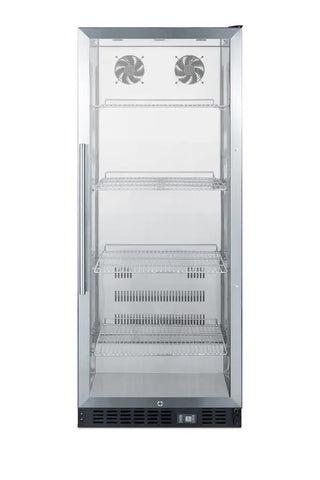 Summit SCR1156 24" Wide Commercial Beverage Center with Glass Door and Stainless Steel Interior, 11.0 cu.ft.