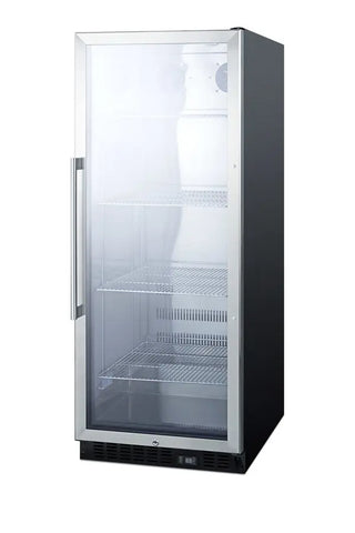 Summit SCR1156 24" Wide Commercial Beverage Center with Glass Door and Stainless Steel Interior, 11.0 cu.ft.