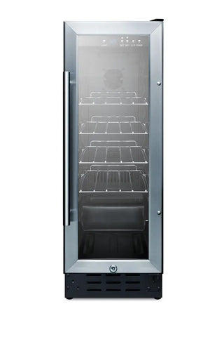 Summit SCR1225B 12" Wide Built-In Beverage Center with Glass Door, 2.2 cu.ft.