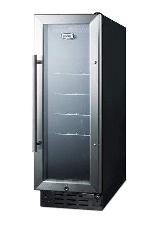 Summit SCR1225B 12" Wide Built-In Beverage Center with Glass Door, 2.2 cu.ft.