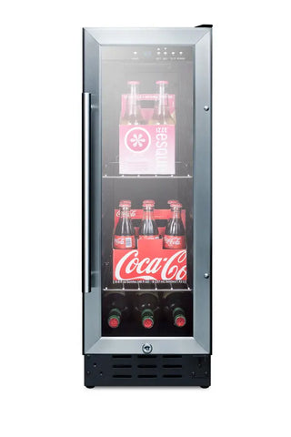 Summit SCR1225B 12" Wide Built-In Beverage Center with Glass Door, 2.2 cu.ft.
