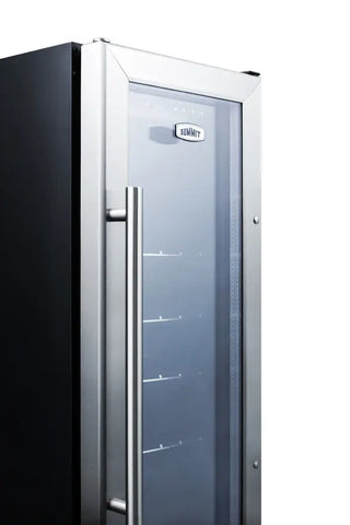 Summit SCR1225B 12" Wide Built-In Beverage Center with Glass Door, 2.2 cu.ft.