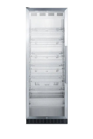 Summit SCR1401LH 24" Wide Commercial Beverage Center with Left Hand Door Swing and Stainless Steel Interior, 12.6 cu.ft.