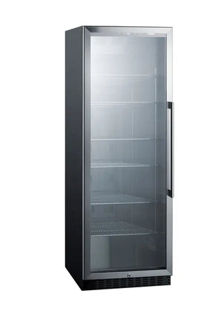 Summit SCR1401LH 24" Wide Commercial Beverage Center with Left Hand Door Swing and Stainless Steel Interior, 12.6 cu.ft.