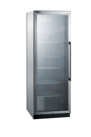 Summit SCR1401LHCSS 24" Wide Commercial Beverage Center with Left Hand Door Swing and Stainless Steel Wrapped Cabinet, 12.6 cu.ft.
