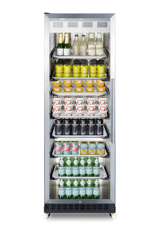 Summit SCR1401LHRI 24" Wide Mini Reach-In Beverage Center with Factory-Installed Dolly (Left Hand Door), 12.6 cu.ft.
